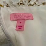 Lilly Pulitzer size 8 Mila white lace sheath dress with gold braid detail party Photo 4