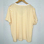 Madewell 3XL Yellow Gold Striped V-Neck T-Shirt Short Sleeve Eco-Friendly Photo 2