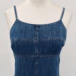 Vintage 90s Y2k American Eagle Denim Mini Dress Cotton Babydoll Empire Waist XS Blue Photo 2