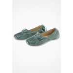 Chocolat Blu NWT pintuck green leather flats WIDE Photo 1