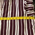 Burgundy red white striped button Photo 2