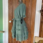 NWT Lulu’s All The Sage One Shoulder Ruffle Dress ~ size Large Green Photo 6
