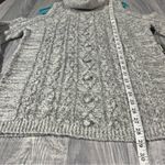 Chelsea 28 Grey Heather Silver Sequins Cold Shoulder Long Sleeve Cable Sweater Photo 8