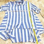 Vince Camuto NEW High Low Relaxed Fit Knit Striped Short Sleeve Button Down Top Photo 4