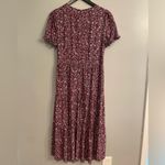 J.Crew Tiered Floral Prairie Cottagecore Boho Festival Burgundy Dress Photo 5