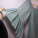 Altar'd State Altar’d State Blue Sun Bleached Boho Bell Sleeve Off Shoulder Stretchy Dress Photo 3