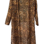 Midnight Velvet Women Size 8 Cardigan Open Front Sheer Duster Cover Up Vintage Gold Photo 0