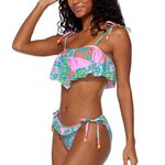 No Bo Nwt  Patchwork Daisy Hanky Swimwear bikini set top medium bottom Large pool Photo 10