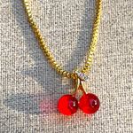 🍒 Absolutely adorable cherry necklace gold red gift new girlfriend wife friend Photo 0