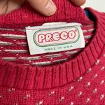 Prego Red Crew Neck Knit Cotton Sweater USA Photo 8