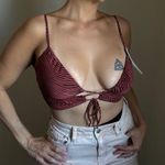 Urban Outfitters Wrap Bralette Strappy Crop Top NEW Wine Pink Photo 0