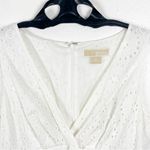 Michael Kors White Eyelet V-Neck Flat Pockets Lined Sleeveless, Dress Size 8 Photo 7