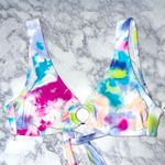 California Waves New Tie Dye Metallic Ring Bikini Swim Top Multicolor Photo 3