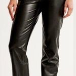 Abercrombie & Fitch NWT  Vegan Leather 90's Straight High Rise Pants Black 26s Photo 0