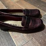 Anne Klein  Women's Burgundy Croc-Embossed Loafers Photo 1