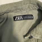 ZARA  Corduroy Olive Army Green Button Up Shacket Photo 2