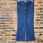 Modcloth  Dark Wash Blue Denim 70s The Grier Wide Leg Jeans Women's Size 8 Photo 1