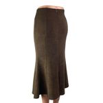 Sevengirl Women's Brown Knit Fleece High Waisted Zip Midi Fishtail Skirt Size S Photo 2