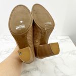 Lucky Brand  Livey Tan Leather Peep Toe Laser Cutout Heeled Booties Shoes 5.5 Photo 4