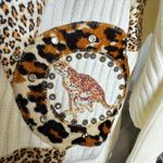 Vintage Focus USA Leopard Applique Cardigan OS Open Front Statement Maximalism Brown Size undefined Photo 4