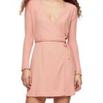 Topshop Dress Wrap Long Sleeve Coral Photo 0