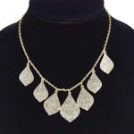 INC Gold-Tone Pave Crystal Statement TEARDROP NECKLACE 16-19” New On Card Photo 1