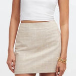 Madewell  Oatmeal Plaid Mini Skirt NEW 6 Lined With Pockets Photo 0