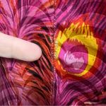 Tory Burch Zorra Peacock Feather Lined Silk Shift Dress with Pockets Size 2 Photo 5