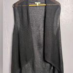 Eileen Fisher Natural Organic Linen Cascading Vest Knit Open Front Cardigan Photo 0