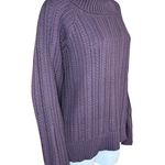Studio Park Shawn Killinger Cold Shoulder Cable Knit Sweater Huckleberry Large Purple Photo 8