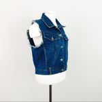 Vintage Distressed Denim Vest | Size S Blue Photo 7
