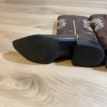 Mexicana Women Brown Leather Western Cowboy Boots White Stitching Pointed Toe 39 Size 8 Photo 14