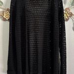 I.E. Vintage Womens Black Crochet Long Sleeve Button Front Cardigan Size Medium Photo 0