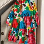 J.Crew S Popover Ratti Jardin Floral Rainbow Mini Dress Ruffle Tired Pockets Photo 4