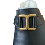 Chloé Marcie Black Leather Shearling Mules Clogs Size 6 NWOB Photo 3