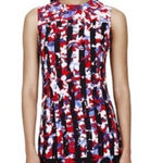 Peter Pilotto Floral Print Red, White & Blue Sleeveless Midi Dress Size Medium Photo 0