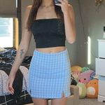 PacSun Light Blue Plaid Skirt Photo 1