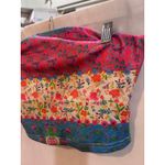 Colorful Floral Patchwork Tube Top Crop Shirt Size S Polyester Spandex Pink Photo 4