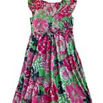 Lilly Pulitzer Floral Dress Ruffle Cap Sleeve Pink Green Size Small NWOT 26316 Photo 9