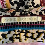 Marie Oliver Size L Peasant Top Blouse Multicolor Print Electric Silk Front Tie Photo 4