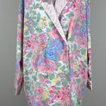 Victoria's Secret  Gold Label Robe Womens Medium Pink Satin Floral Double Breasted Photo 0