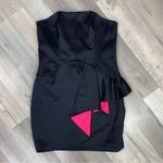 Moa Moa Strapless Colorblock Ruffle Mini Party Dress Black Pink Small Photo 6