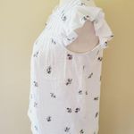 Lucky Brand floral mixed media blouse size small Photo 6