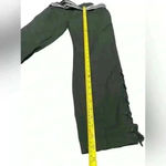 Boundless North Cropped Belted Pants‎ with Lace Up and Beading Detail Size 28 Green Photo 6