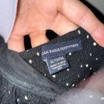 American Eagle  XS Crop Top Black White Polka Dot Eyelet Scalloped Ruffle V-Neck Photo 4