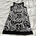 AB Studio Womens Size 16 Black White Swirl Abstract Midi Dress Sleeveless Boho Chic Artsy Photo 6