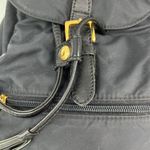 Moschino  Mini Black Nylon Leather Trim Backpack Gold-tone Logo Photo 6