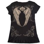 American Vintage Y2K angel wings grunge rhinestone, black shirt medium – large Photo 2
