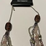 PIER 1 Long Layered Bead and Crystal Necklace Purple Photo 3