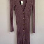 Free People Date Night Cardigan Button Front in Pink/Rose Midi Dress Sz Small Photo 2